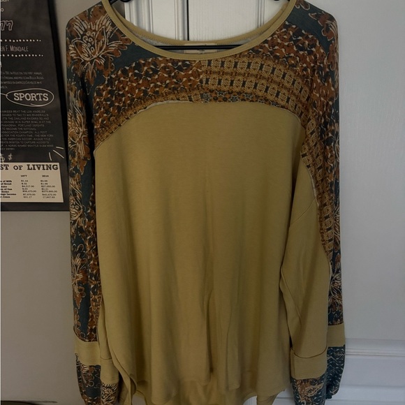 easel Tops - Easel Multicolor Patterned Long Sleeve Top